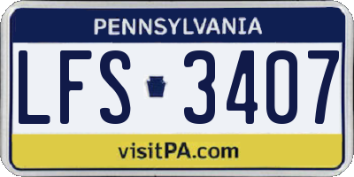 PA license plate LFS3407