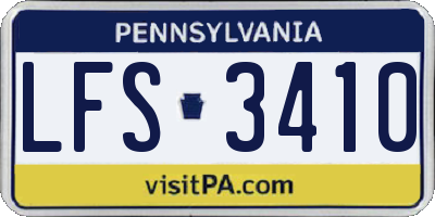 PA license plate LFS3410