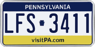 PA license plate LFS3411