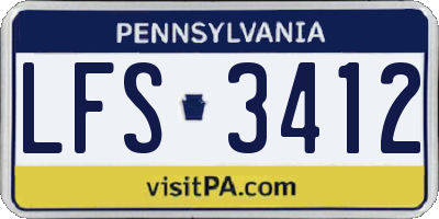 PA license plate LFS3412