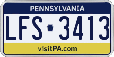 PA license plate LFS3413