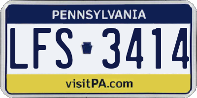 PA license plate LFS3414
