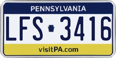 PA license plate LFS3416