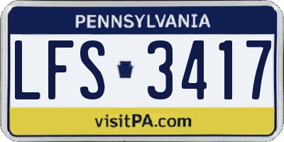 PA license plate LFS3417