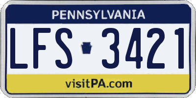 PA license plate LFS3421