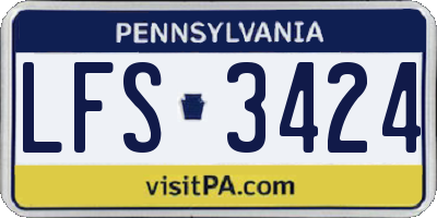PA license plate LFS3424