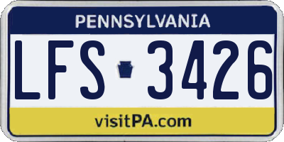 PA license plate LFS3426