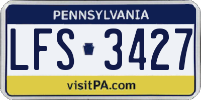 PA license plate LFS3427
