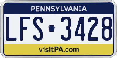 PA license plate LFS3428