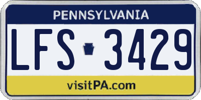 PA license plate LFS3429