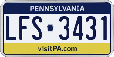 PA license plate LFS3431