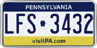 PA license plate LFS3432