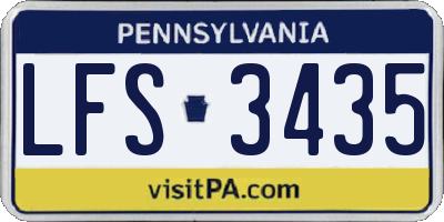 PA license plate LFS3435