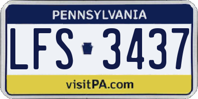 PA license plate LFS3437