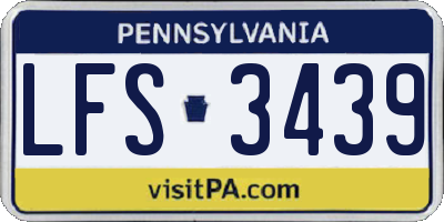 PA license plate LFS3439