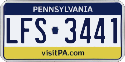 PA license plate LFS3441