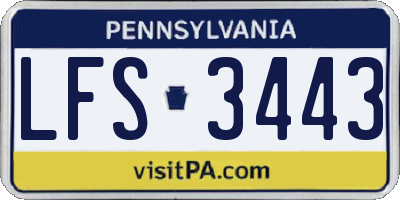 PA license plate LFS3443