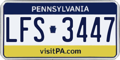 PA license plate LFS3447