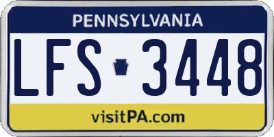 PA license plate LFS3448