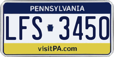 PA license plate LFS3450