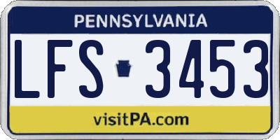 PA license plate LFS3453