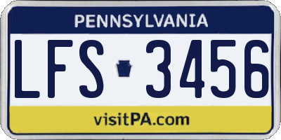 PA license plate LFS3456