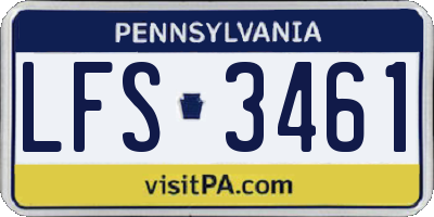 PA license plate LFS3461