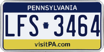 PA license plate LFS3464