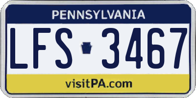 PA license plate LFS3467