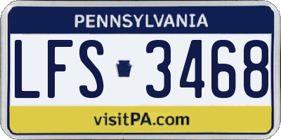 PA license plate LFS3468