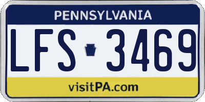 PA license plate LFS3469