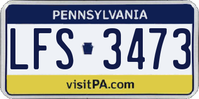 PA license plate LFS3473