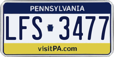 PA license plate LFS3477