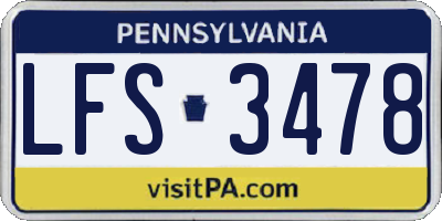 PA license plate LFS3478