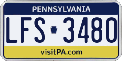 PA license plate LFS3480