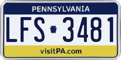 PA license plate LFS3481