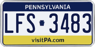 PA license plate LFS3483
