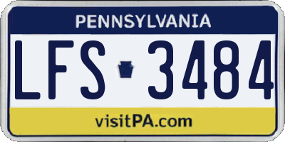 PA license plate LFS3484