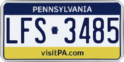 PA license plate LFS3485