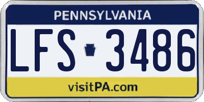 PA license plate LFS3486