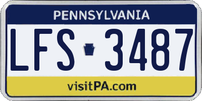 PA license plate LFS3487