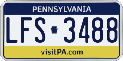 PA license plate LFS3488