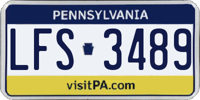 PA license plate LFS3489