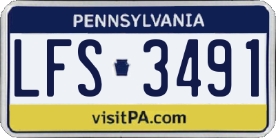 PA license plate LFS3491