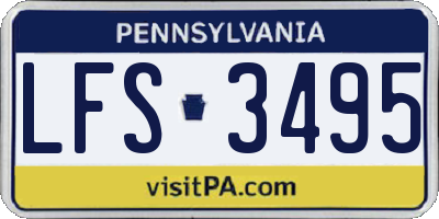 PA license plate LFS3495