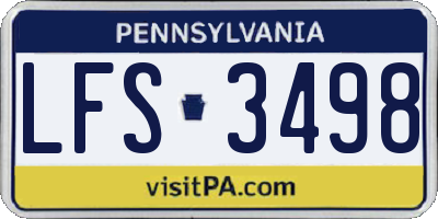 PA license plate LFS3498