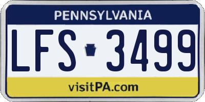 PA license plate LFS3499