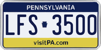 PA license plate LFS3500