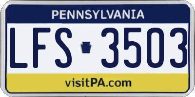 PA license plate LFS3503