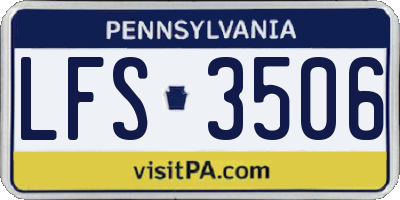 PA license plate LFS3506